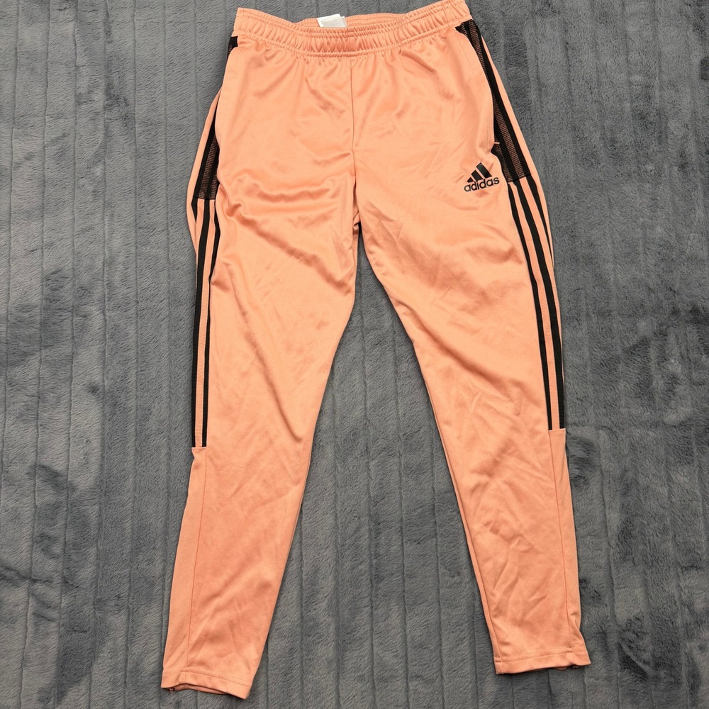 Adidas Primegreen Tiro Track Pants Peach Coral Black Stripes Mens Medium 10739